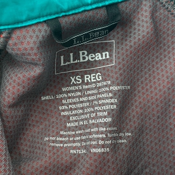 LL Bean Women Size XS Jacket Rain Zip Front Coat Blue Gray Fleece Lined Nylon - Picture 8 of 8